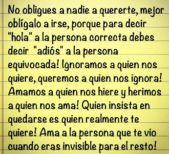 NO OBLIGUES A NADIE A&nbsp;QUERERTE.