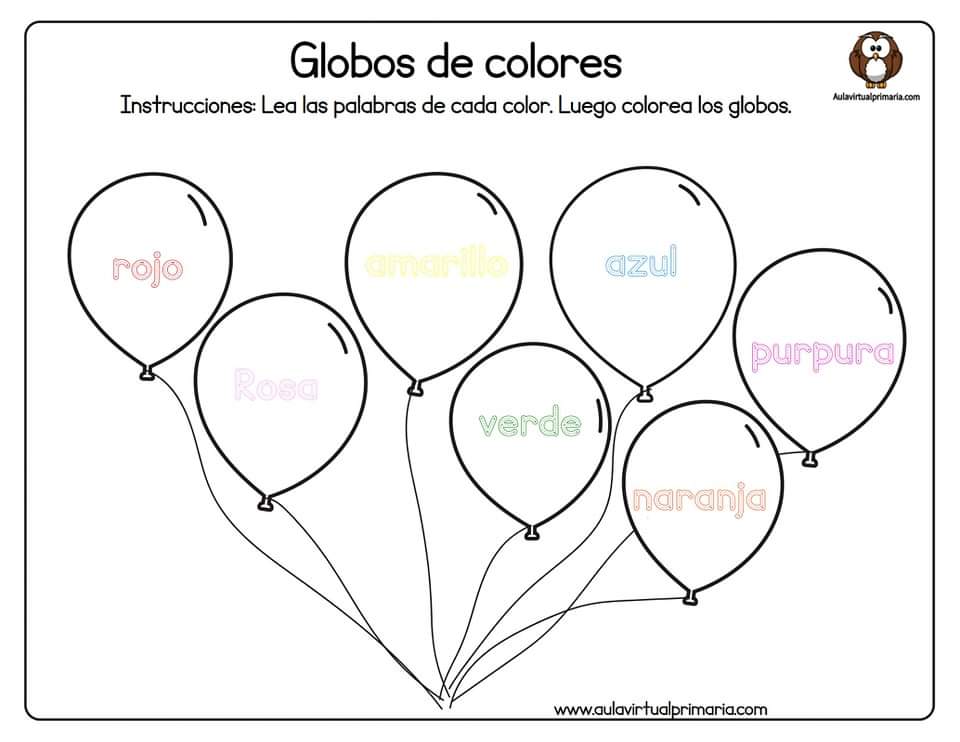 🎈Fichas Para Aprender Los&nbsp;Colores.
