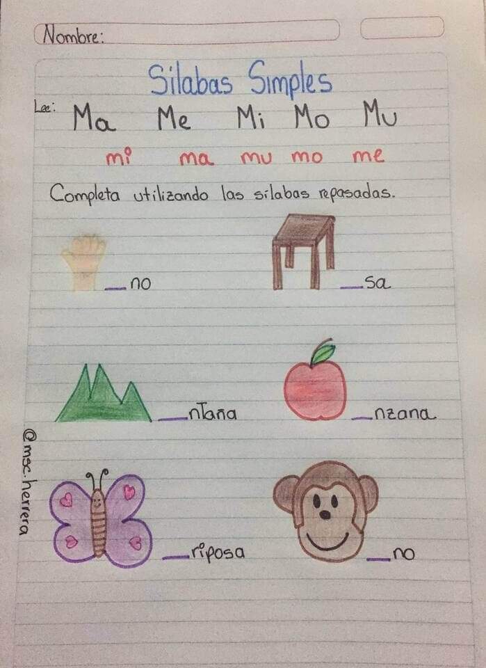 Cuaderno guía de lectoescritura de las sílabas&nbsp;❤️