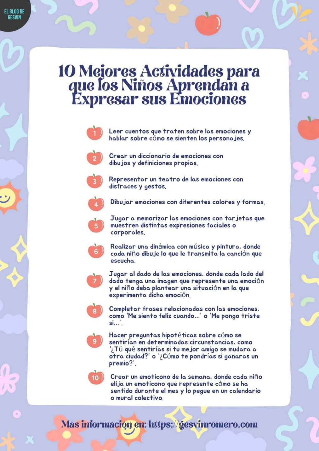10 Divertidas Actividades para enseñar a los niños a expresar sus emociones en el aula&nbsp;(infografía)