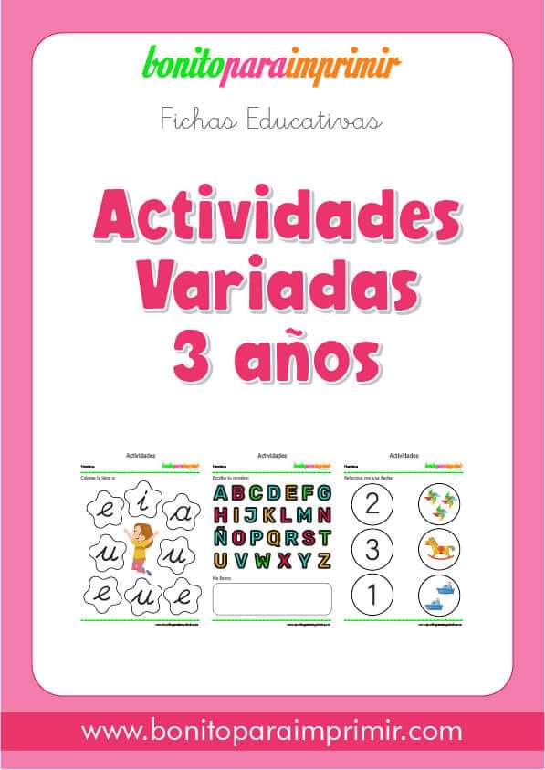 Actividades variadas para 3&nbsp;años.