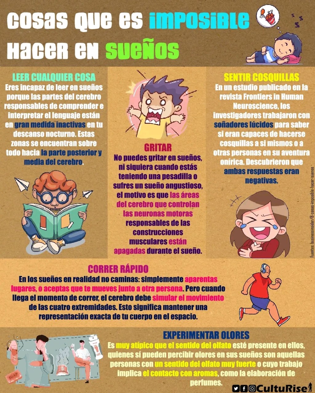 Cosas que es imposible hacer en&nbsp;sueños.