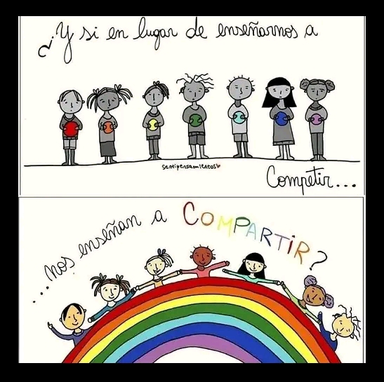 «¿Y si en lugar de enseñarnos a…nos enseñan a&nbsp;COMPARTIR?»